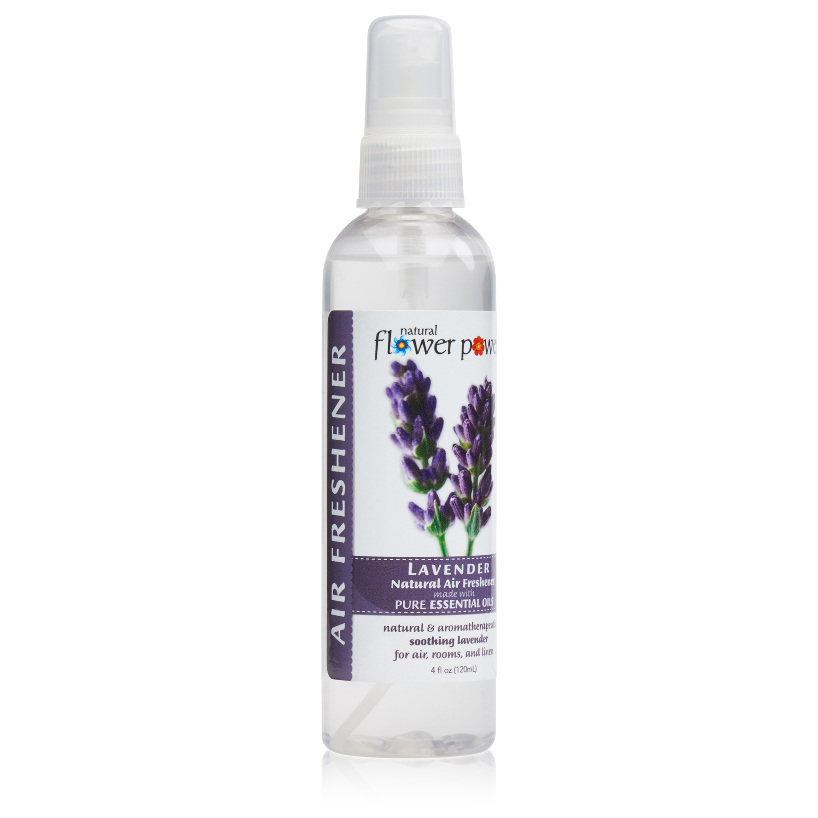 Natural Flower Power Air Freshener Spray, Lavender 4 Fl Oz, Pack of 3, Scented w/ Pure Essential Oils, Non-Aerosol Plant-Based Odor Eliminator, Room, Linen, or Car Spray